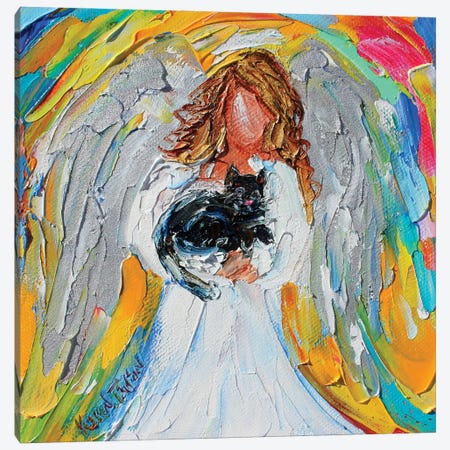 Angel With Cat Canvas Print #KRT24} by Karen Tarlton Canvas Print