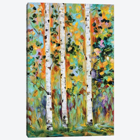 Autumn Birch Trees Canvas Print #KRT27} by Karen Tarlton Canvas Art Print