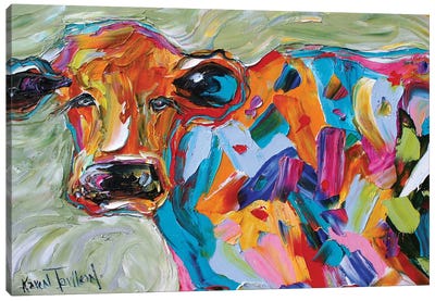 Beautiful Cow Canvas Art Print - Palette Knife Prints