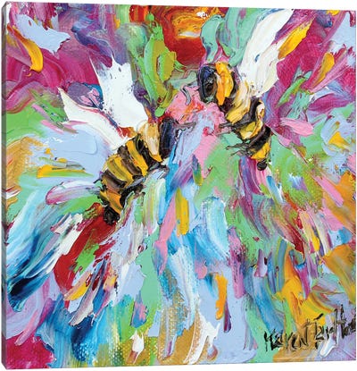 Bee Happy Canvas Art Print - Karen Tarlton