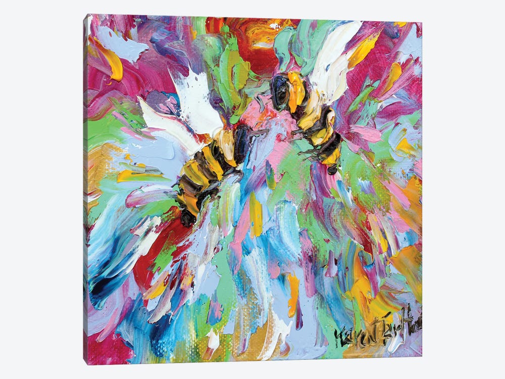 Bee Happy by Karen Tarlton 1-piece Canvas Wall Art