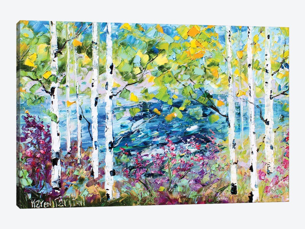 Birch Trees Spring by Karen Tarlton 1-piece Canvas Art Print