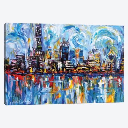 Chicago Skyline Canvas Print #KRT42} by Karen Tarlton Canvas Wall Art