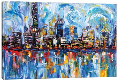 Chicago Skyline Canvas Art Print - Karen Tarlton