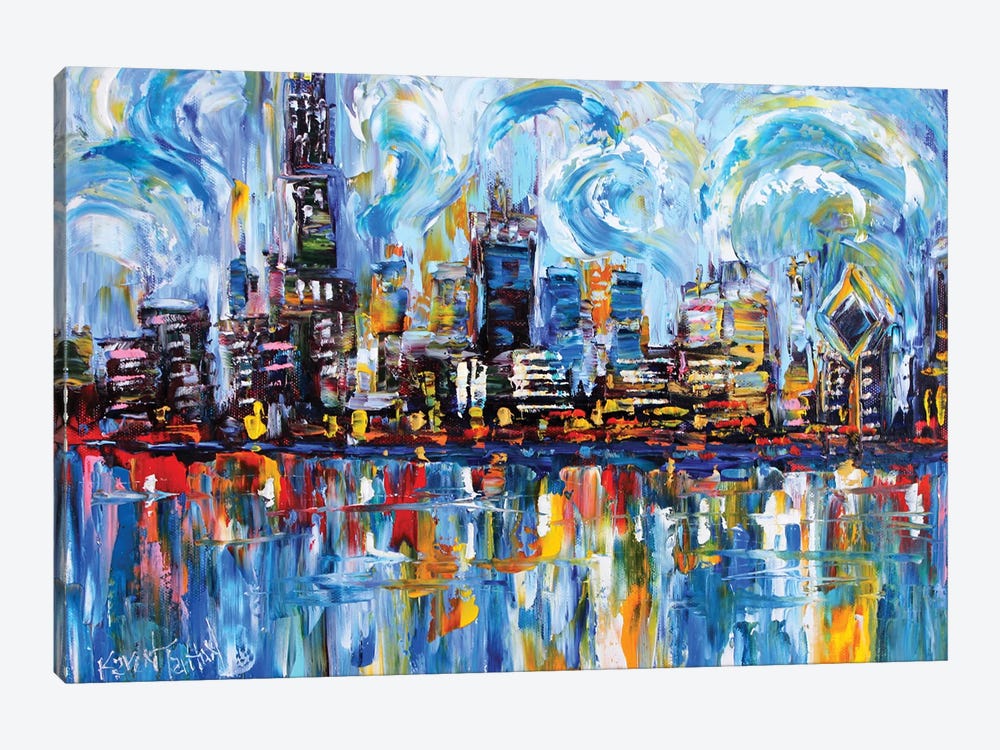 Chicago Skyline by Karen Tarlton 1-piece Canvas Artwork