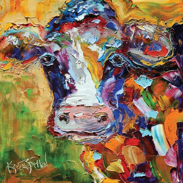 Colorful Cow I by Karen Tarlton wall art