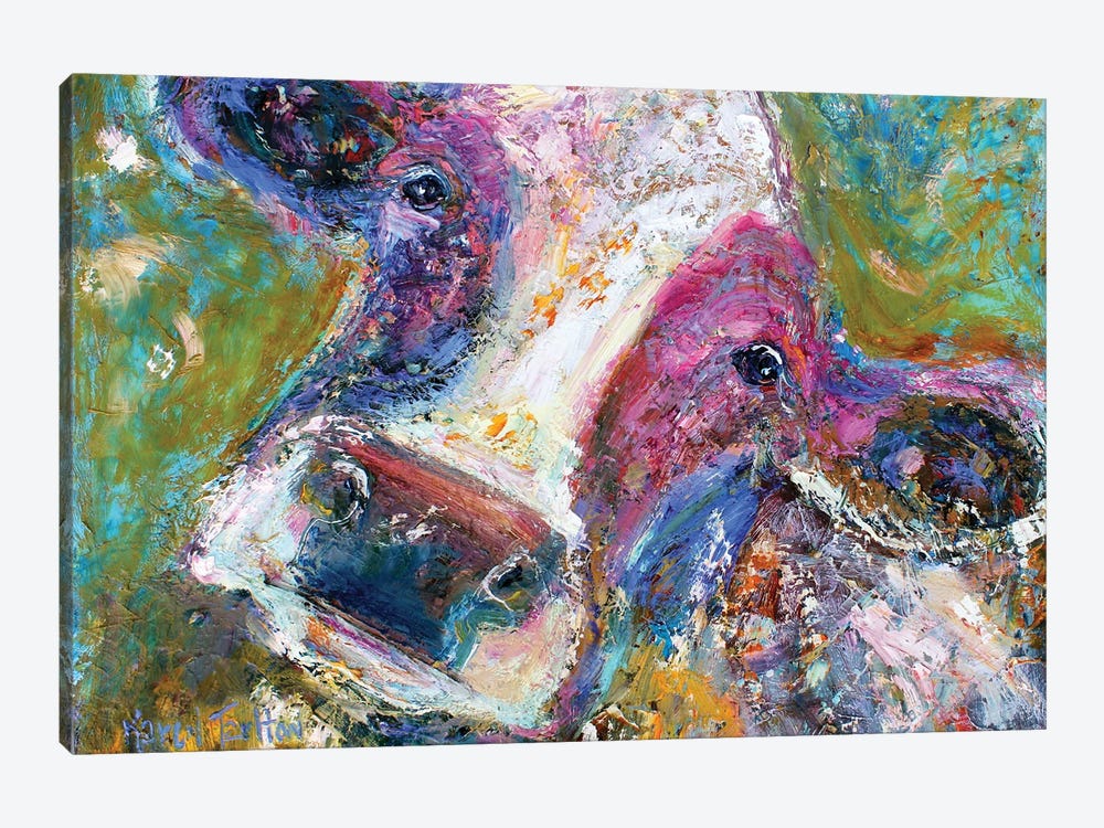 Colorful Cow II by Karen Tarlton 1-piece Canvas Print