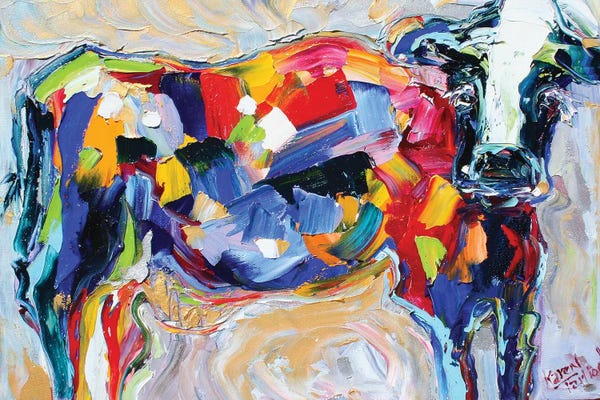 Homage To The Fauves: Colorful Cow Fauvism by Karen Tarlton