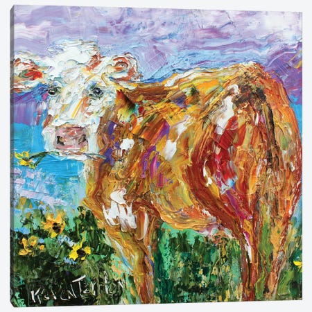 Country Cow Canvas Print #KRT52} by Karen Tarlton Canvas Art Print