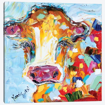 Cow Canvas Print #KRT53} by Karen Tarlton Art Print