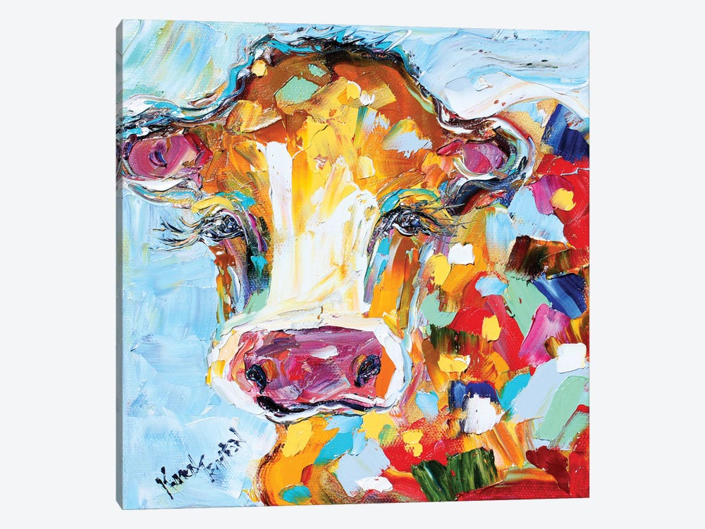 Cow by Karen Tarlton 1-piece Canvas Wall Art