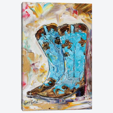 Cowyboy Boots Canvas Print #KRT54} by Karen Tarlton Canvas Artwork
