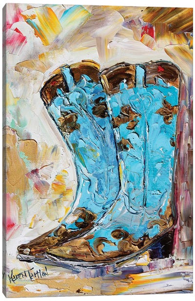 Cowyboy Boots Canvas Art Print - Karen Tarlton