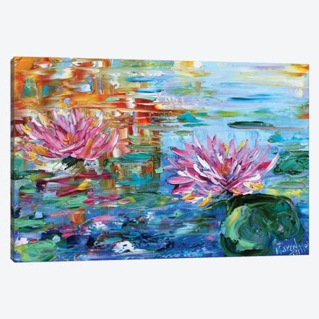 Dancing Light On The Lily Pond Canvas Print #KRT58} by Karen Tarlton Canvas Print