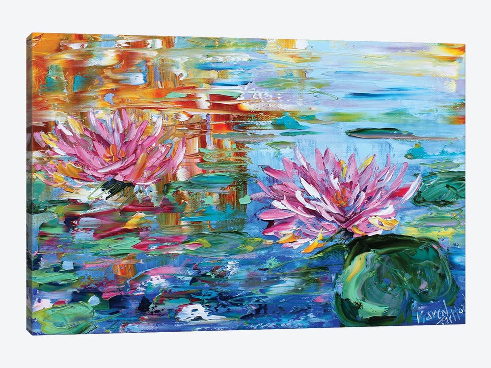 Dancing Light On The Lily Pond by Karen Tarlton 1-piece Art Print