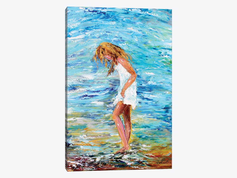 Girl On Beach by Karen Tarlton 1-piece Canvas Wall Art