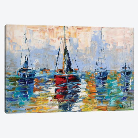 Harbor Boats Canvas Print #KRT72} by Karen Tarlton Canvas Art Print