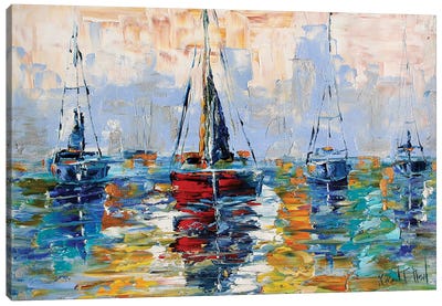 Harbor Boats Canvas Art Print - Karen Tarlton