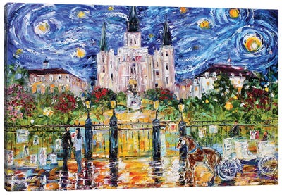 Jackson Square Canvas Art Print - Starry Night Collection