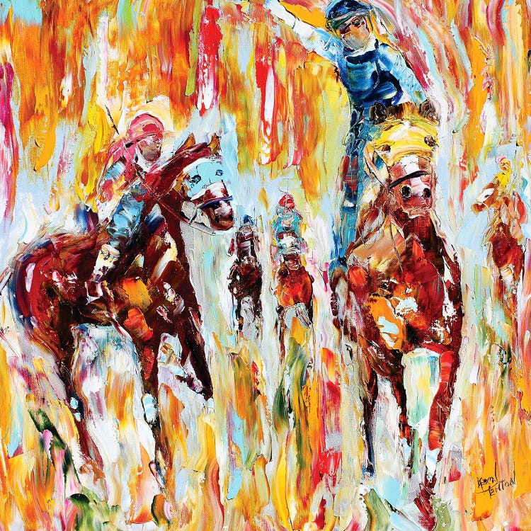 Kentucky Derby Thundering Hooves by Karen Tarlton wall art