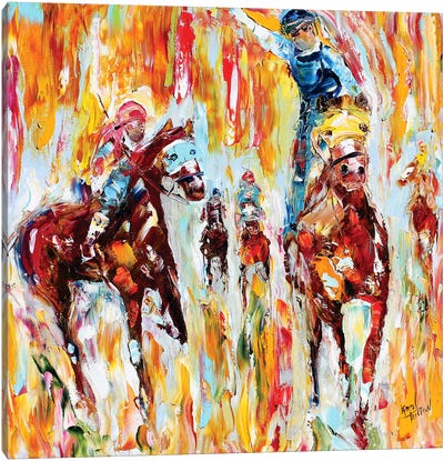 Kentucky Derby Thundering Hooves Canvas Art Print - Horse Racing Art