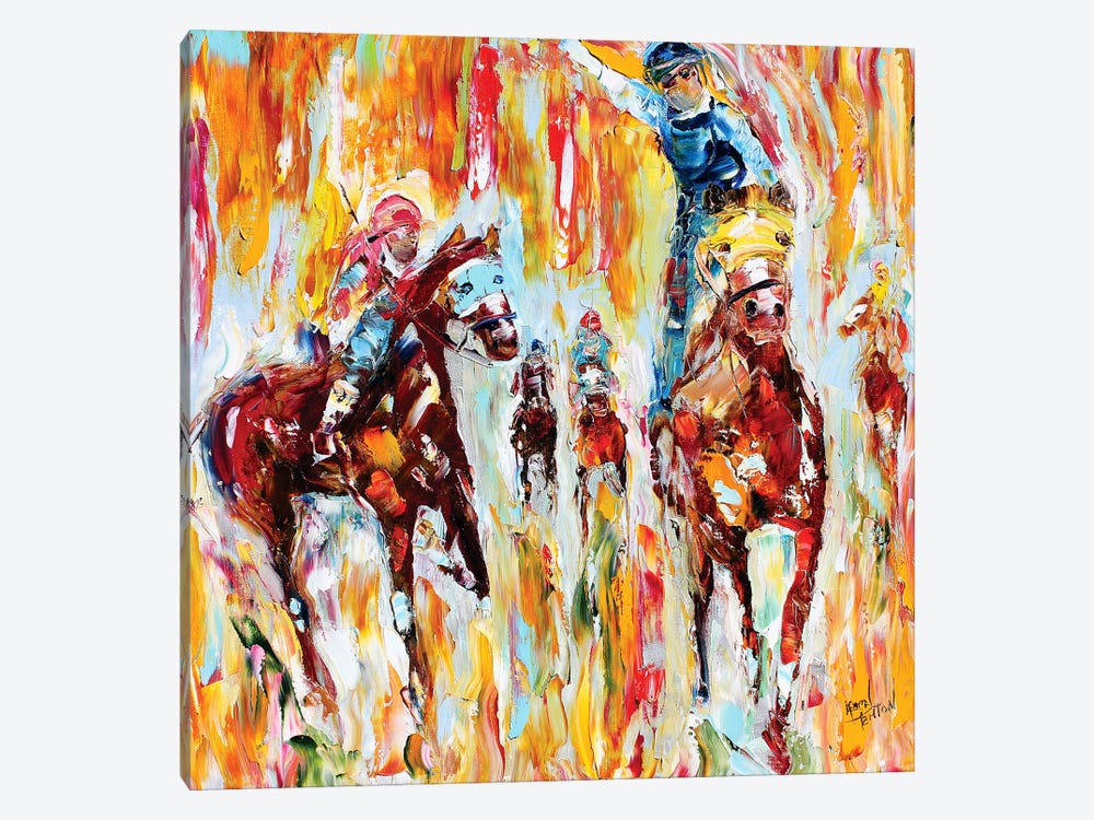 Kentucky Derby Thundering Hooves by Karen Tarlton 1-piece Art Print