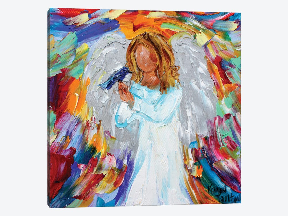Angel And Bird by Karen Tarlton 1-piece Art Print