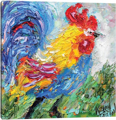Little Rooster Canvas Art Print - Karen Tarlton