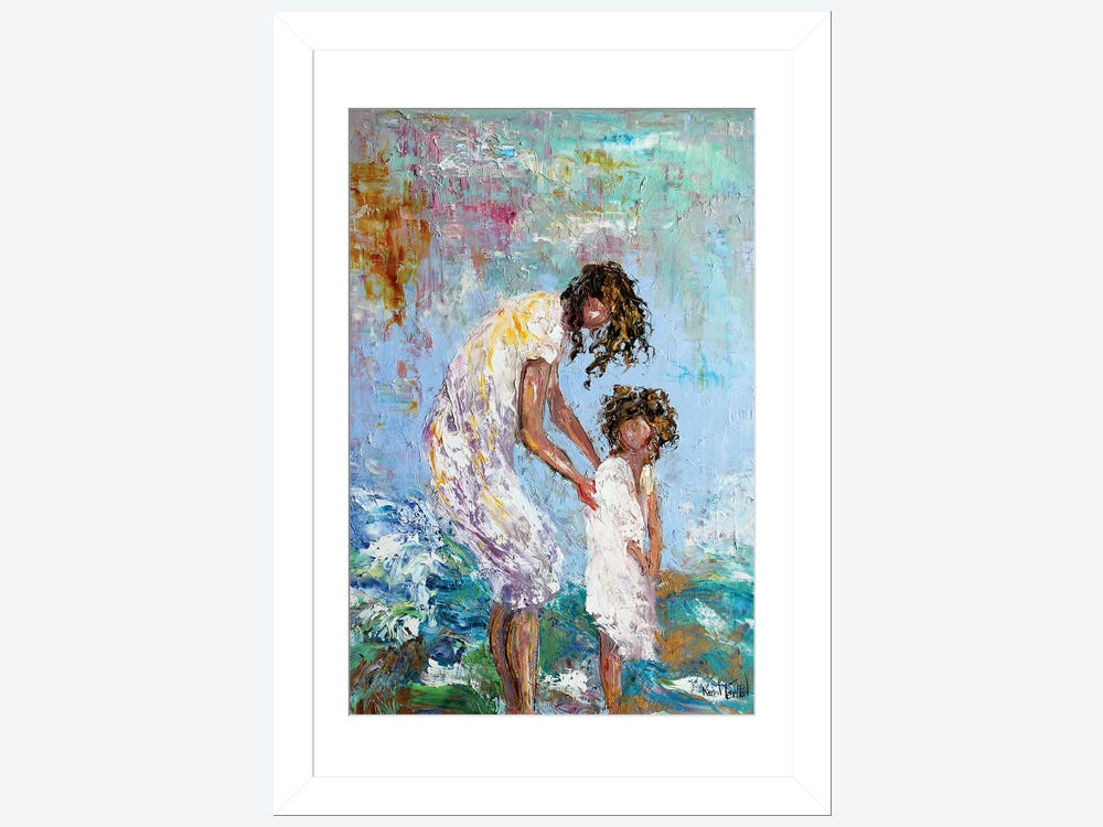 Beach Mother and Child Impressionism Oil painting Hand-painted Canvas Wall  Art D