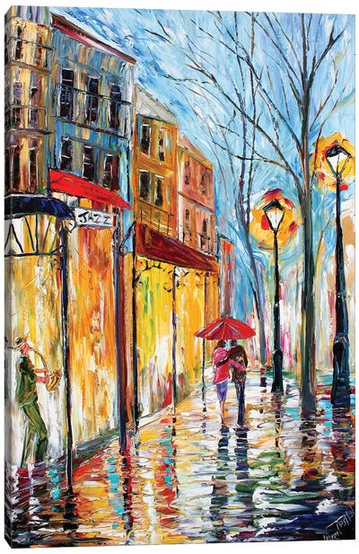 New Orleans Eve Rain Canvas Art Print - Louisiana Art