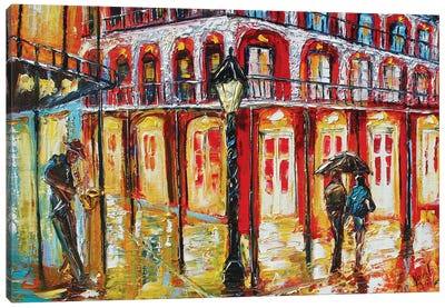 New Orleans French Quarter Canvas Art Print - City Street Art