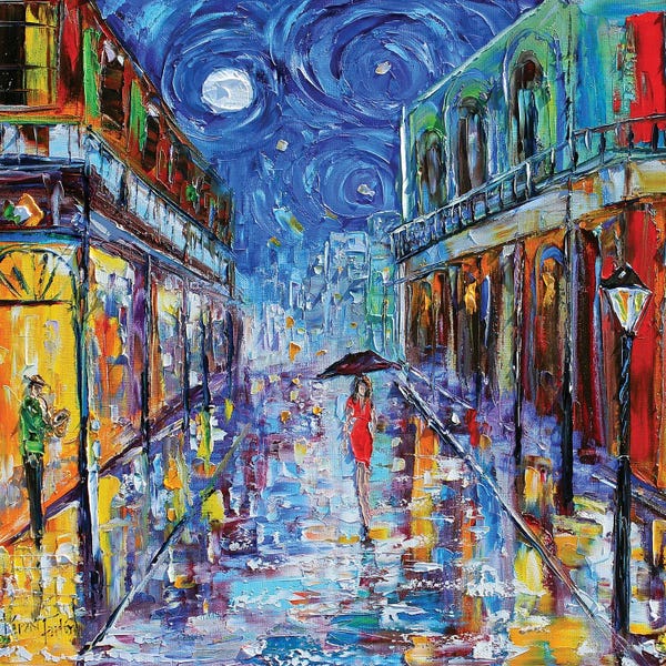 Strolls In The City: New Orleans French Quarter Moon by Karen Tarlton