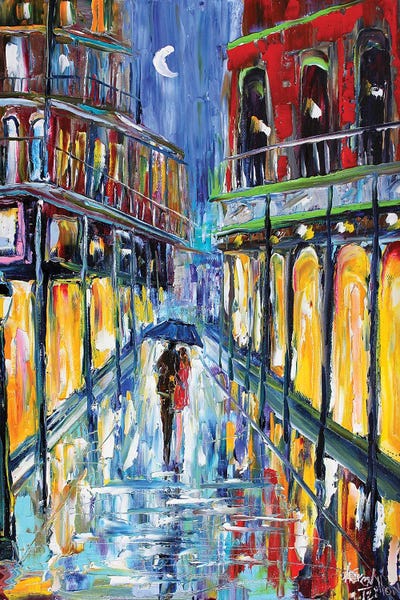 Umbrellas: New Orleans Moon by Karen Tarlton