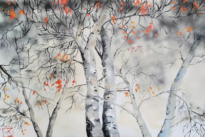 Maria Kireev - Canvas Prints: The Last Leaves by Maria Kireev