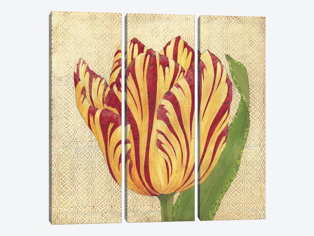 Fire Tulip by Karen Sikie 3-piece Canvas Artwork