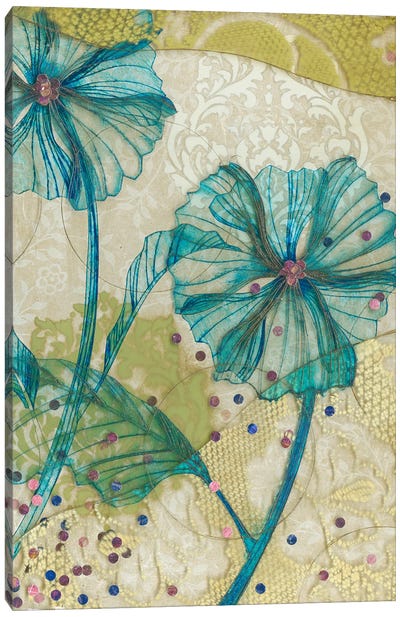 Flower Blue Canvas Art Print - Karen Sikie