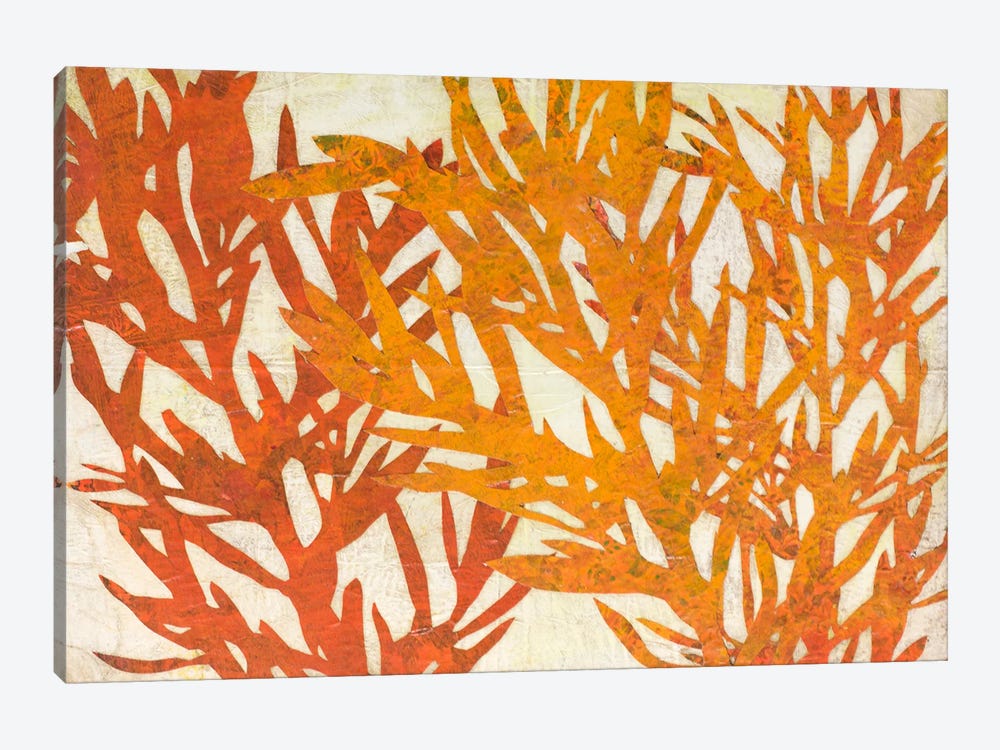 Orange Plant Silhouette by Karen Sikie 1-piece Art Print