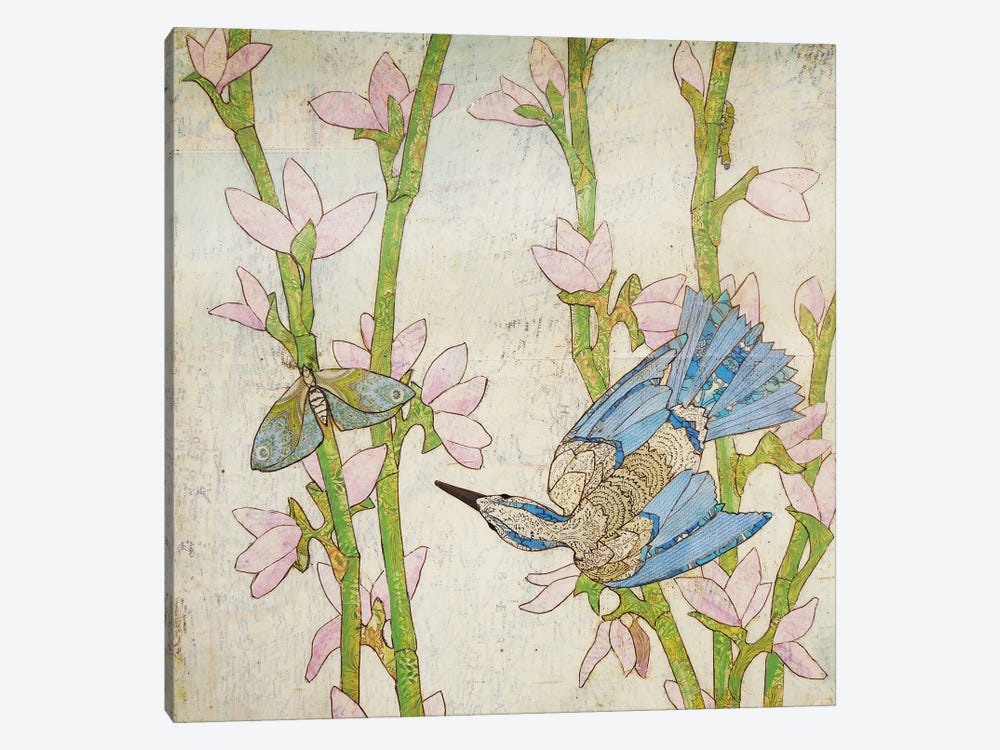 Blue Bird Story by Karen Sikie 1-piece Canvas Art Print