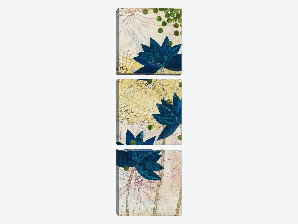 Blue Lotus by Karen Sikie 3-piece Art Print