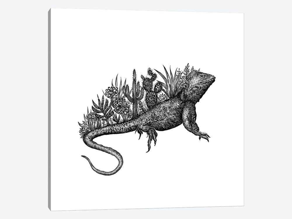 Cacti Lizard by Kaari Selven 1-piece Canvas Print