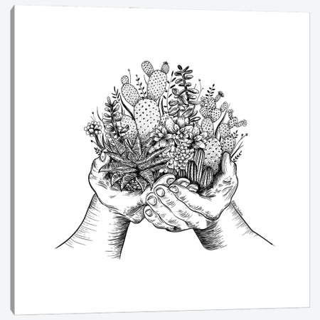 Cactus And Succulent Hands Canvas Print #KSI13} by Kaari Selven Canvas Print