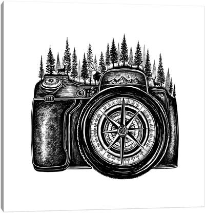 Compass Camera Canvas Art Print - Photography as a Hobby