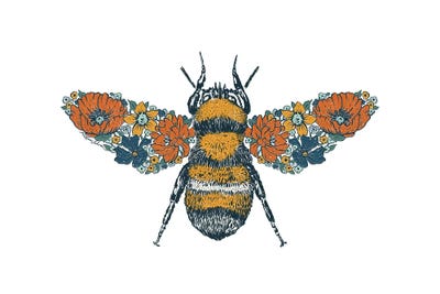 Floral Bee by Kaari Selven multi panel art