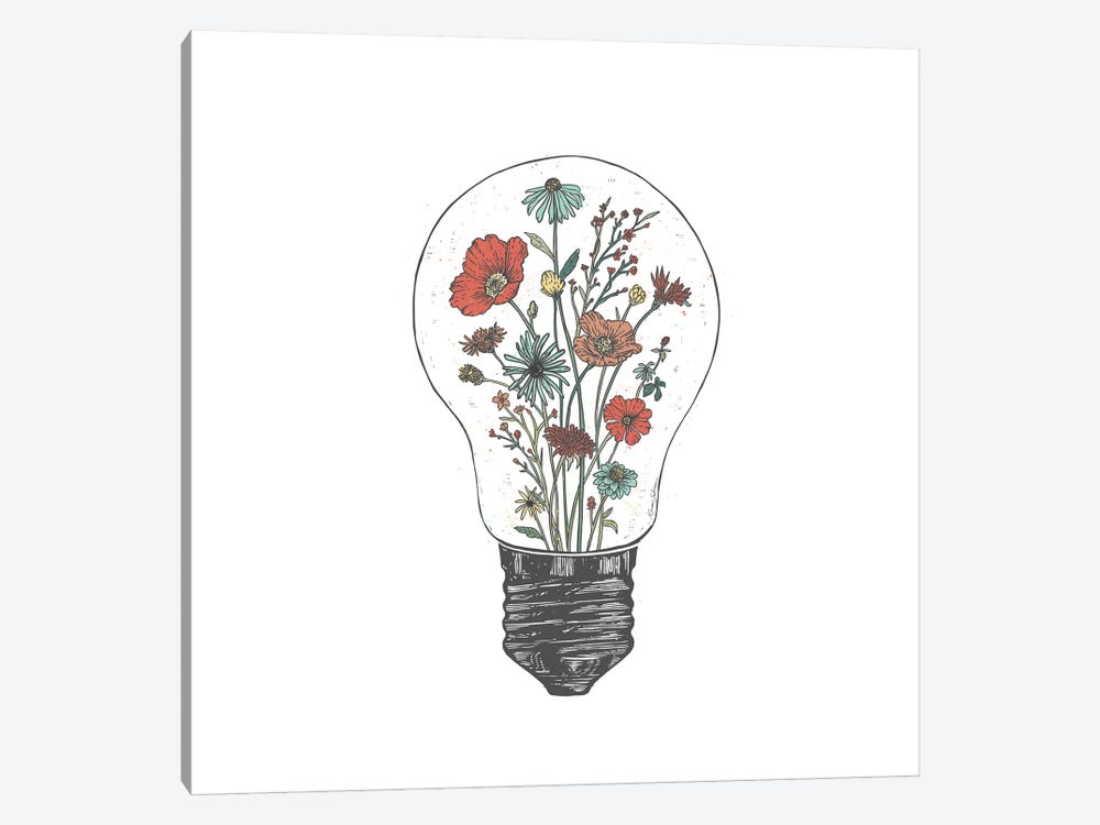 Floral Lightbulb by Kaari Selven 1-piece Canvas Art Print