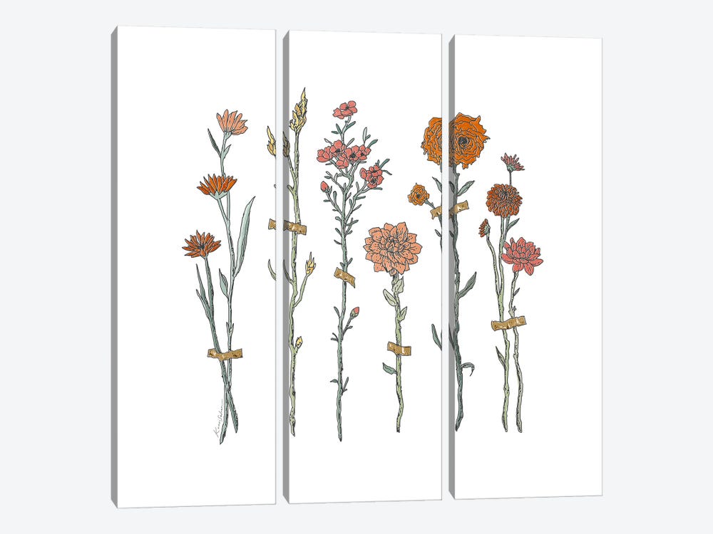 Flower Cuttings by Kaari Selven 3-piece Art Print
