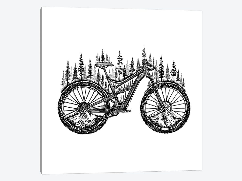 Forested Bicycle by Kaari Selven 1-piece Canvas Print