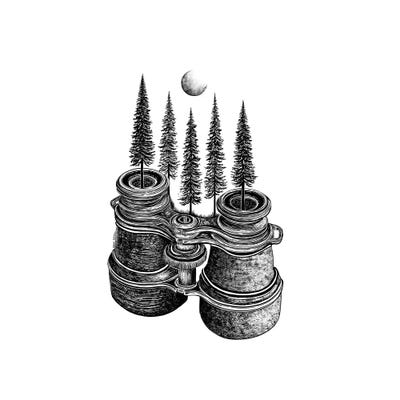 Forested Binoculars by Kaari Selven art print