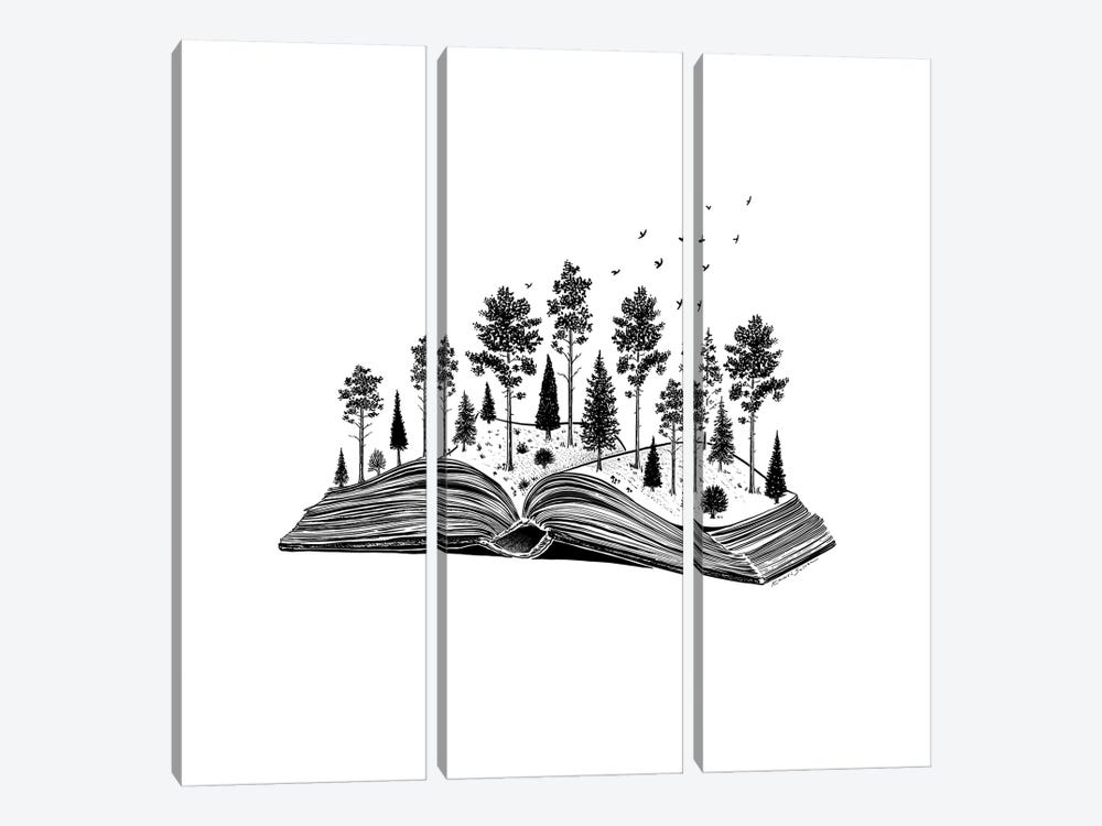 Forested Book by Kaari Selven 3-piece Canvas Print