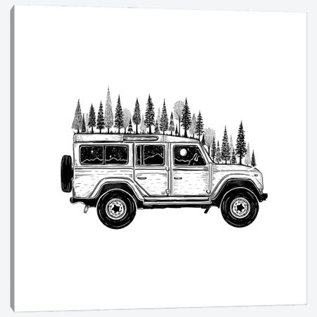 Forested Jeep Canvas Print #KSI37} by Kaari Selven Canvas Artwork