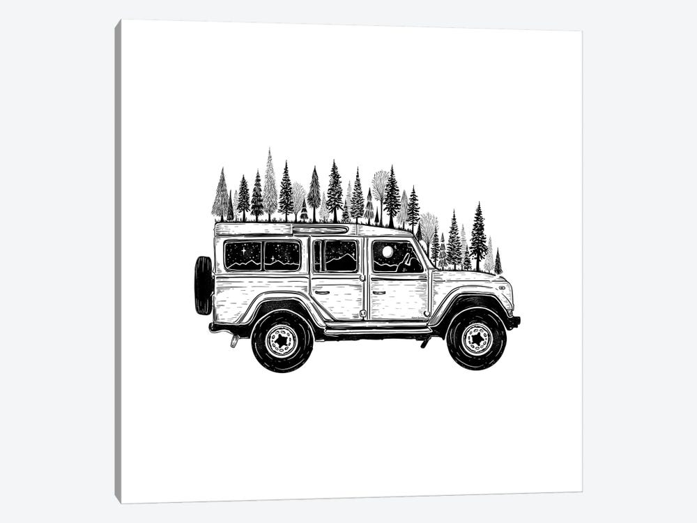 Forested Jeep by Kaari Selven 1-piece Canvas Art